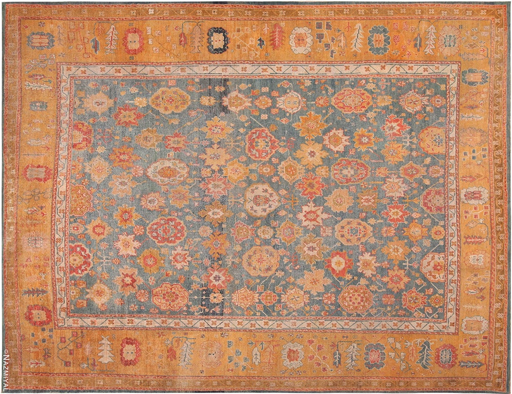 Large Antique Turkish Oushak Rug Large Antique Turkish Oushak Rug 71595 by Nazmiyal Antique Rugs