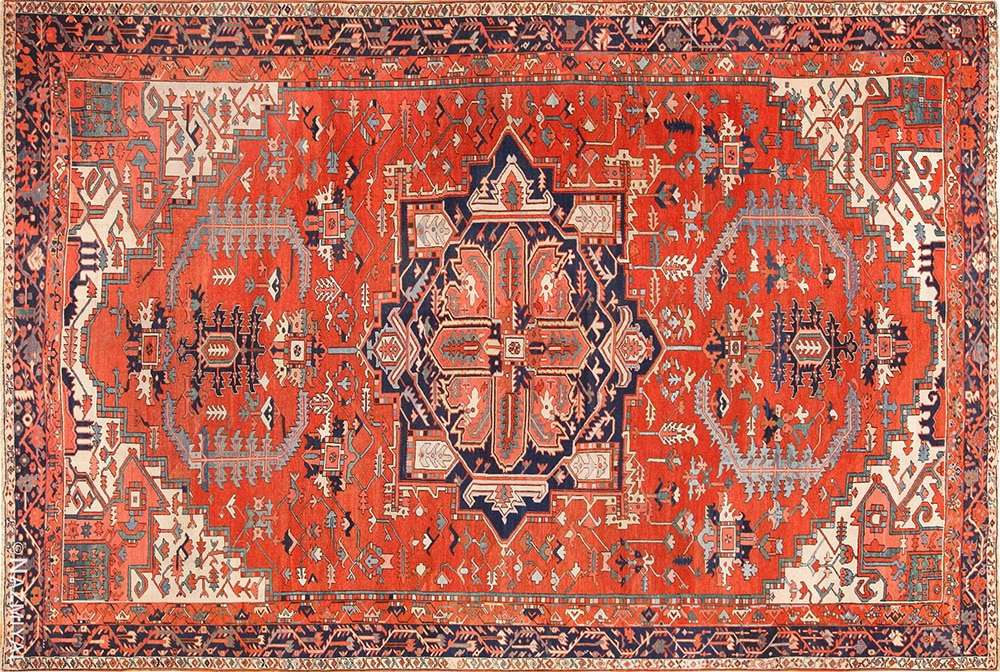 Large Size Rustic Antique Persian Heriz Serapi Rug Large Size Rustic Antique Persian Heriz Serapi Rug 49325 by Nazmiyal Antique Rugs