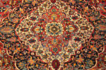 Medallion Details Of Antique Persian Kashan Mohtasham Floral Rug 72871 by Nazmiyal Antique Rugs