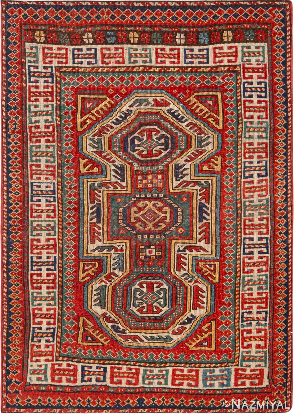 Antique Caucasian Shirvan Tribal Rug 73168 by Nazmiyal Antique Rugs