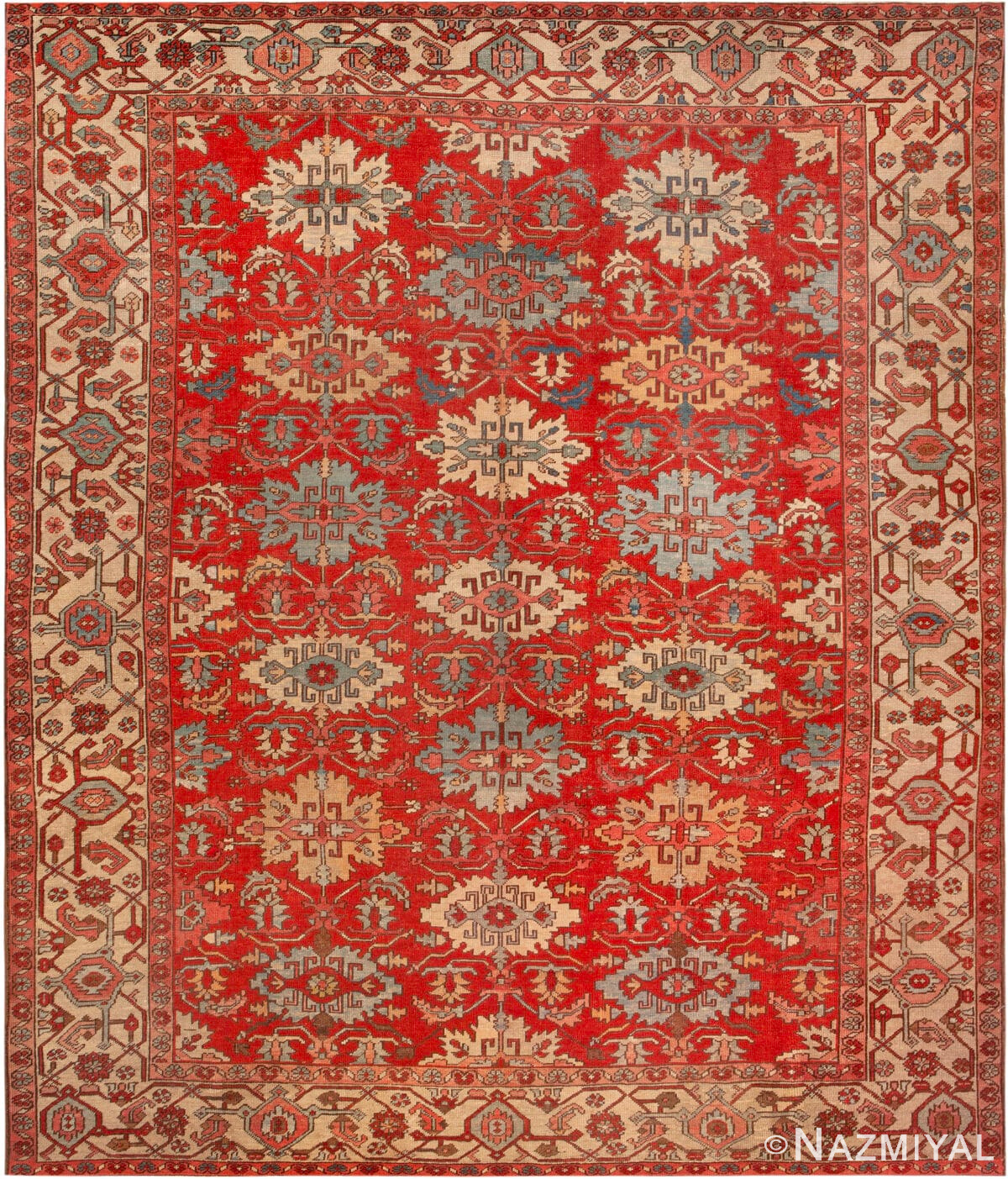 Antique Persian Heriz Allover Design Rug 73161 by Nazmiyal Antique Rugs