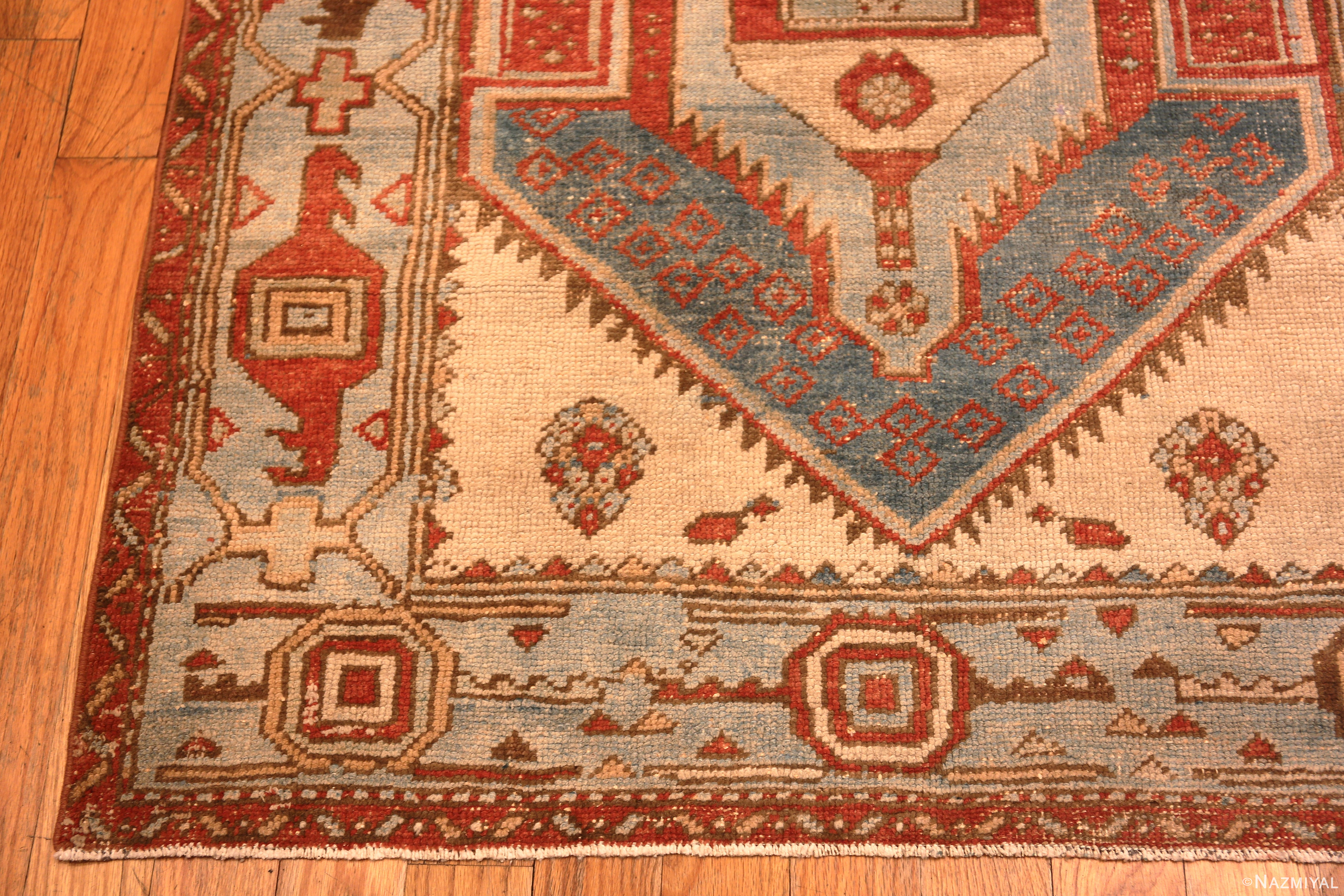 Corner Of Tribal Geometric Vintage Persian Malayer Runner Rug 73191 by Nazmiyal Antique Rugs
