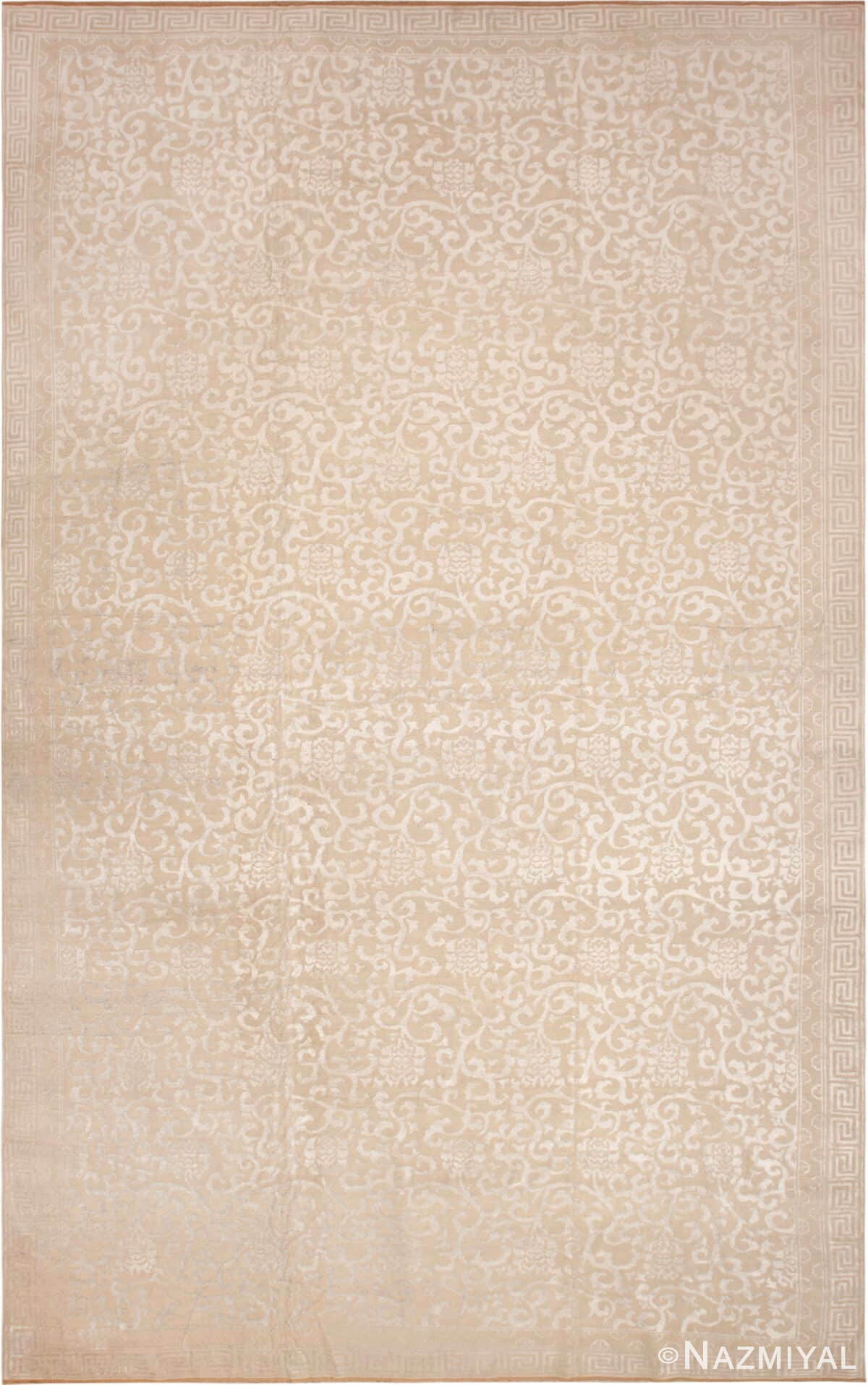 Large Silk & Wool Pile Cloud Band Design Modern Rug 61146 by Nazmiyal Antique Rugs