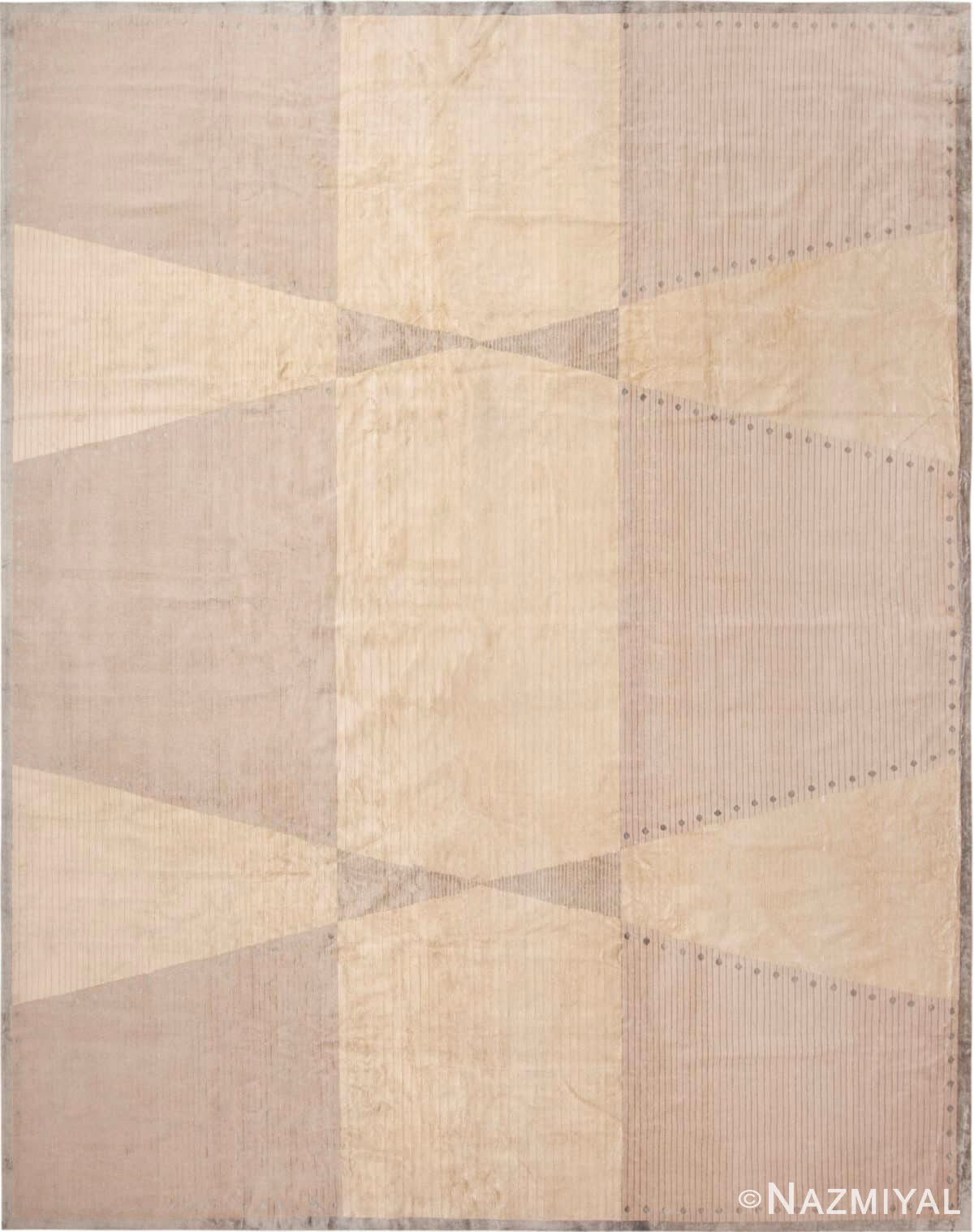 Silk & Wool Geometric Modern Contemporary Rug 61175 by Nazmiyal Antique Rugs