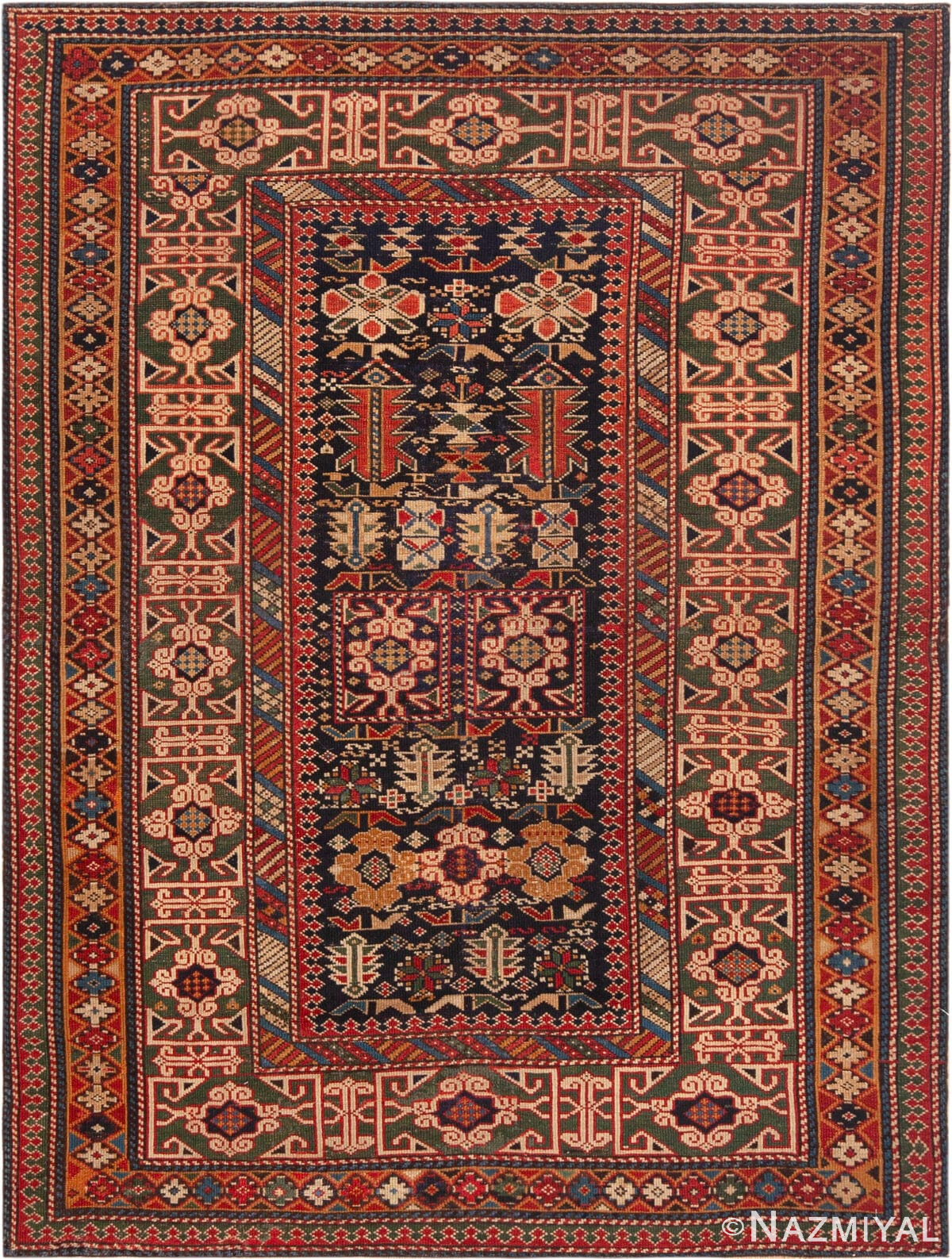 Tribal Antique Caucasian Shirvan Geometric Rug 73170 by Nazmiyal Antique Rugs