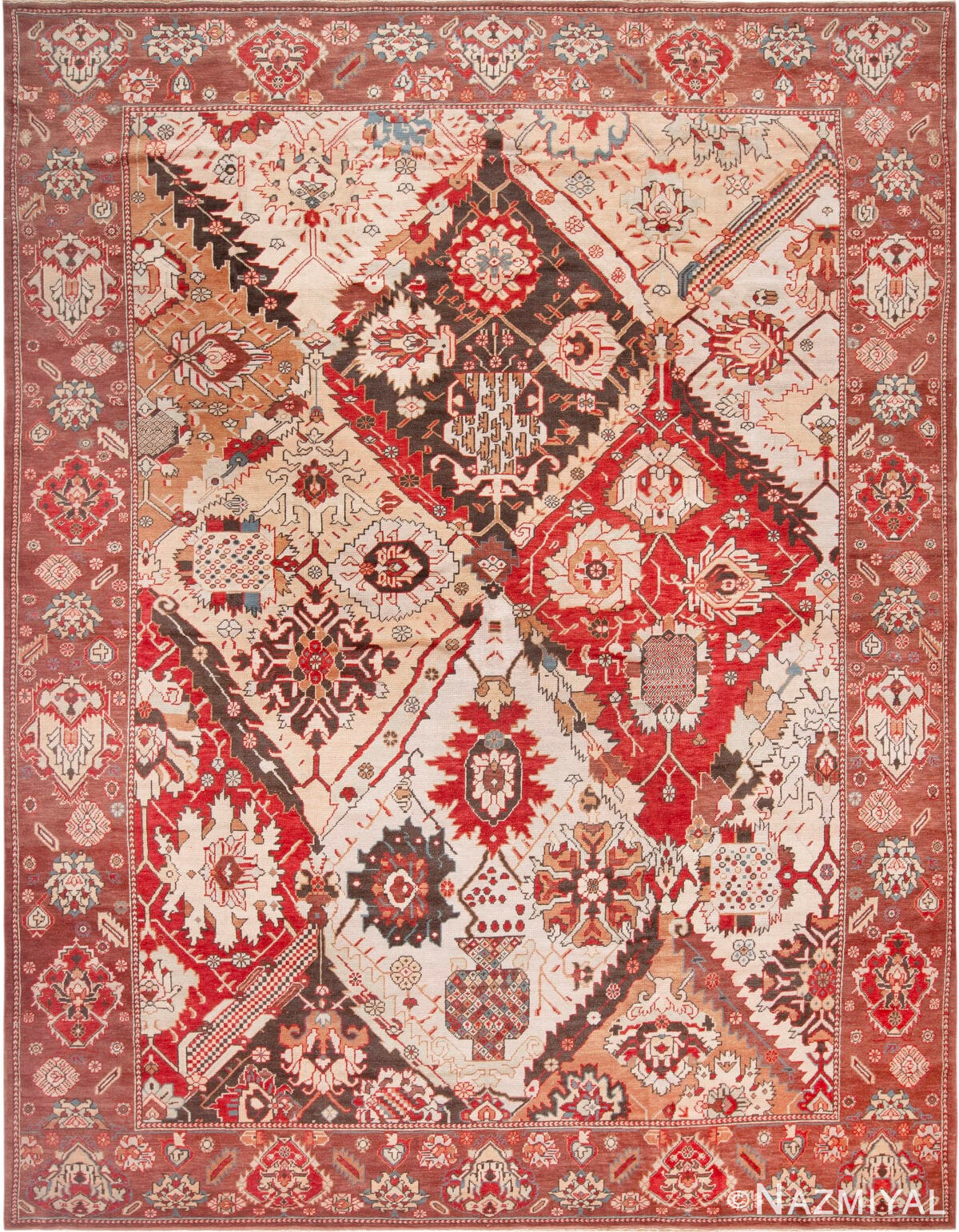 Vase Garden Design Persian style Modern Area Rug 61165 by Nazmiyal Antique Rugs