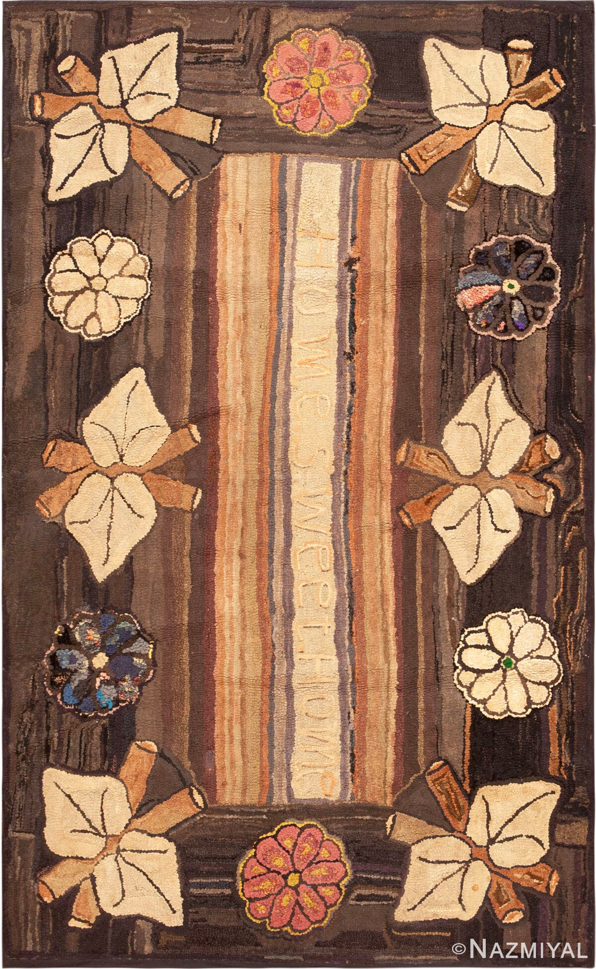 Antique American Hooked Rug 50698 by Nazmiyal Antique Rugs