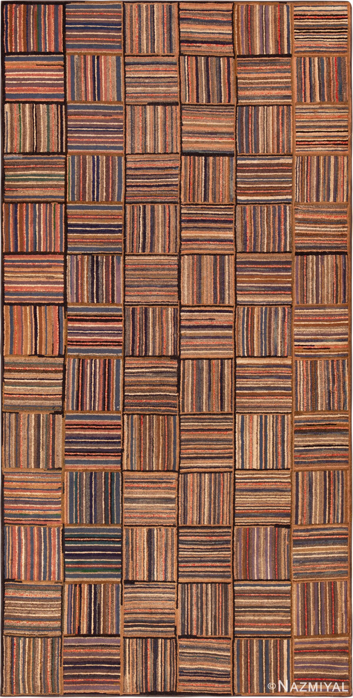 Antique American Hooked Rug 50722 by Nazmiyal Antique Rugs
