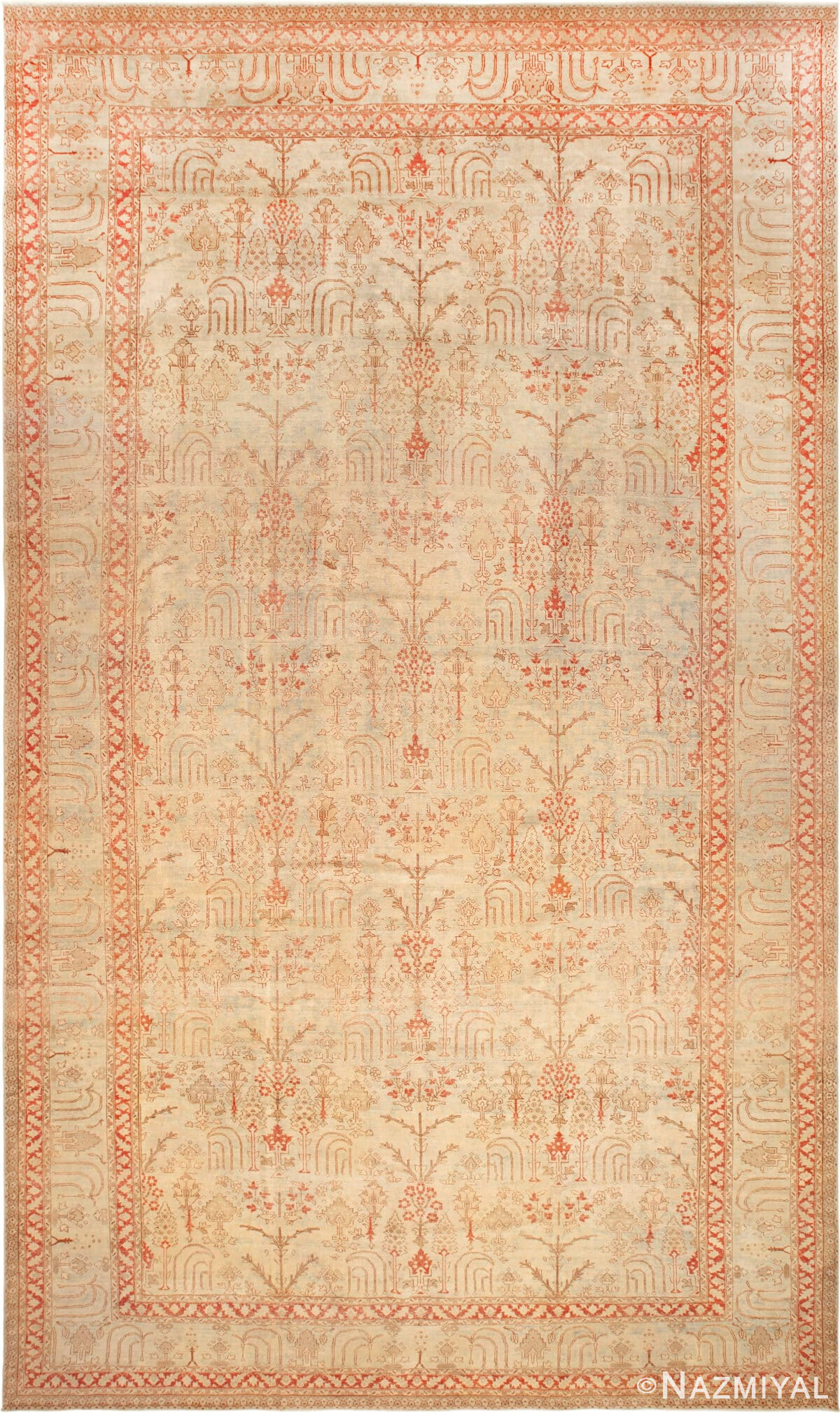 Oversized Antique Floral Persian Tabriz Rug 73245 by Nazmiyal Antique Rugs