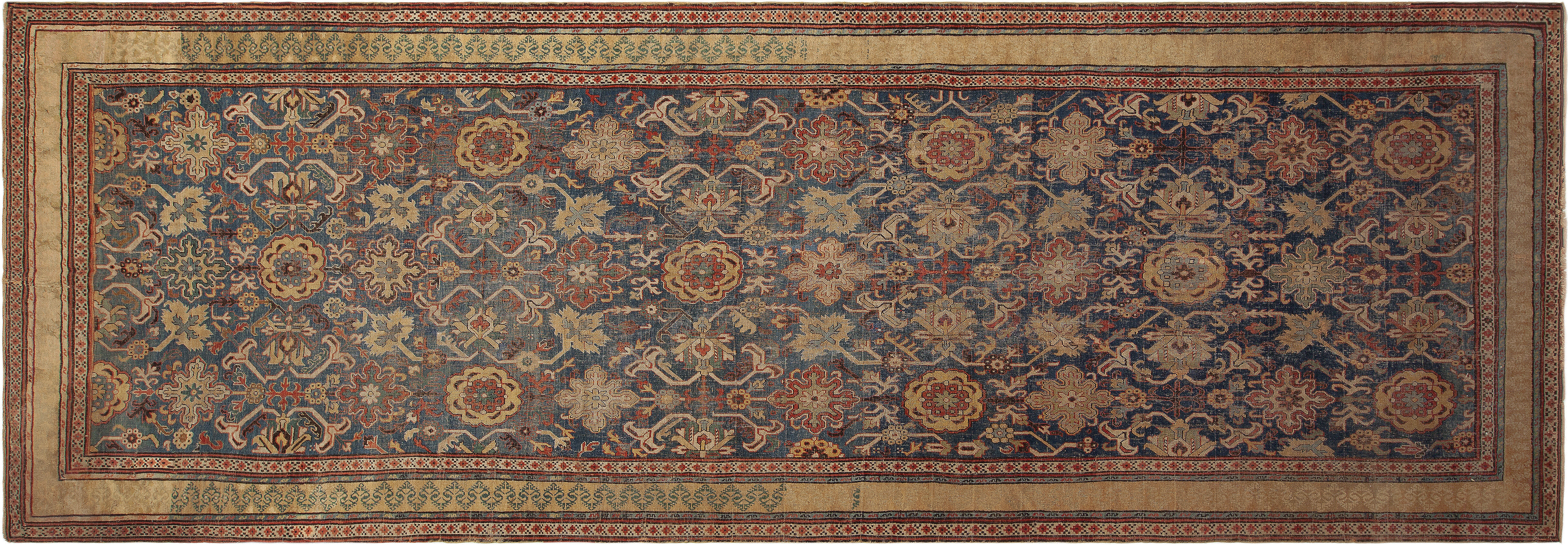18th Century Antique Caucasian Geometric Tribal Kuba Runner Rug 73199 by Nazmiyal Antique Rugs