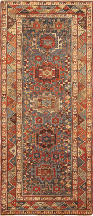Antique Persian Geometric Runner Rug 73109 by Nazmiyal Antique Rugs