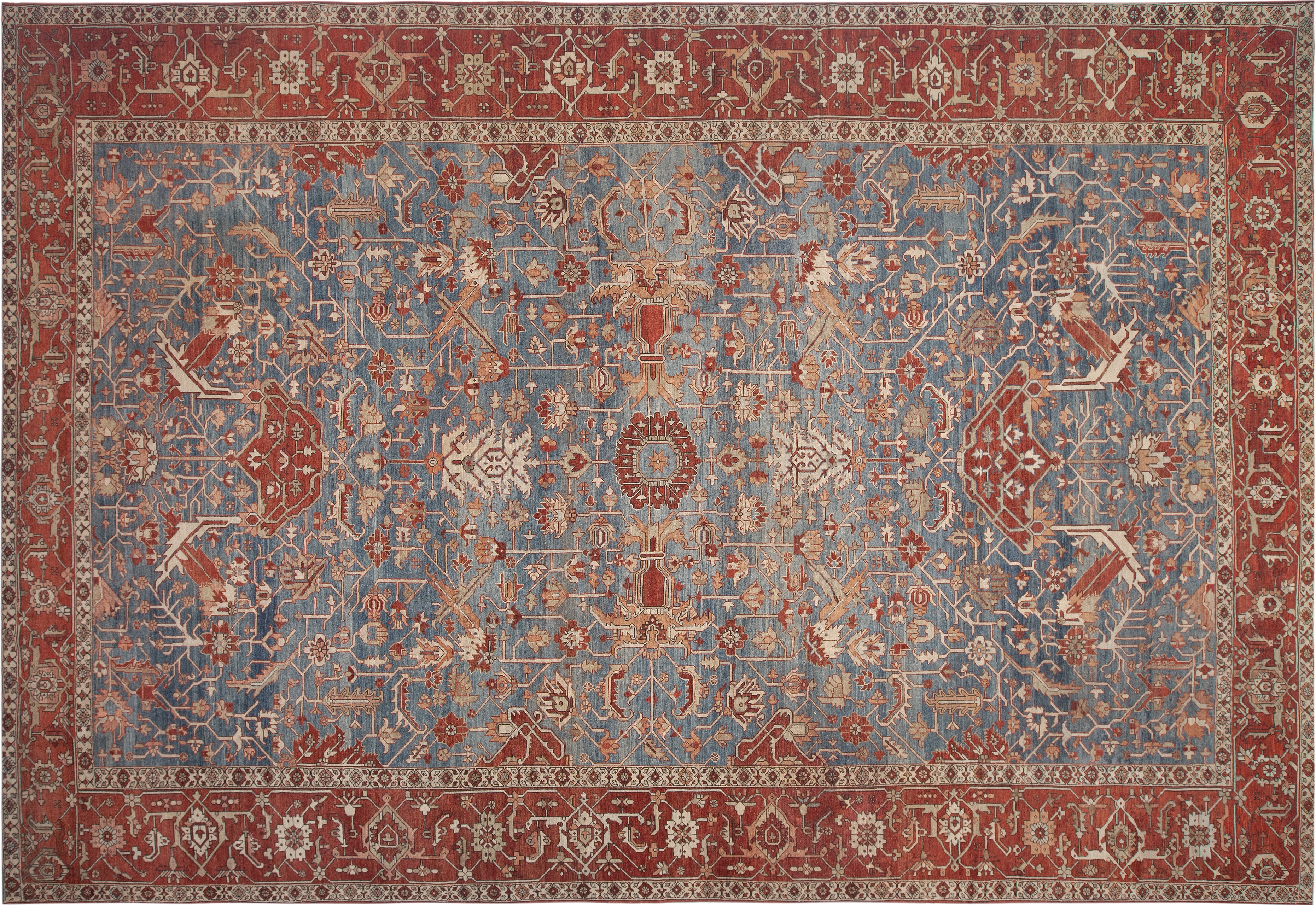 Large Antique Persian Karajeh Heriz Serapi Rug 73197 by Nazmiyal Antique Rugs