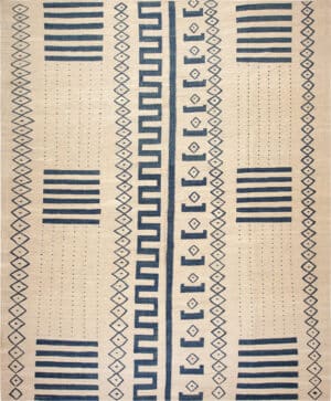 Large Pastel Tones Beige Blue Geometric Tribal Modern Contemporary Kilim Rug 11921 by Nazmiyal Antique Rugs