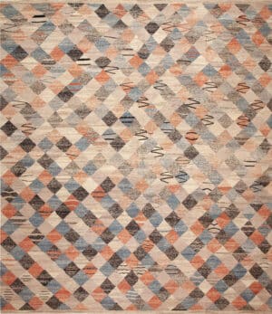 Large Colorful Dimond Pattern Geometric Modern Contemporary Kilim Rug 11919 by Nazmiyal Antique Rugs
