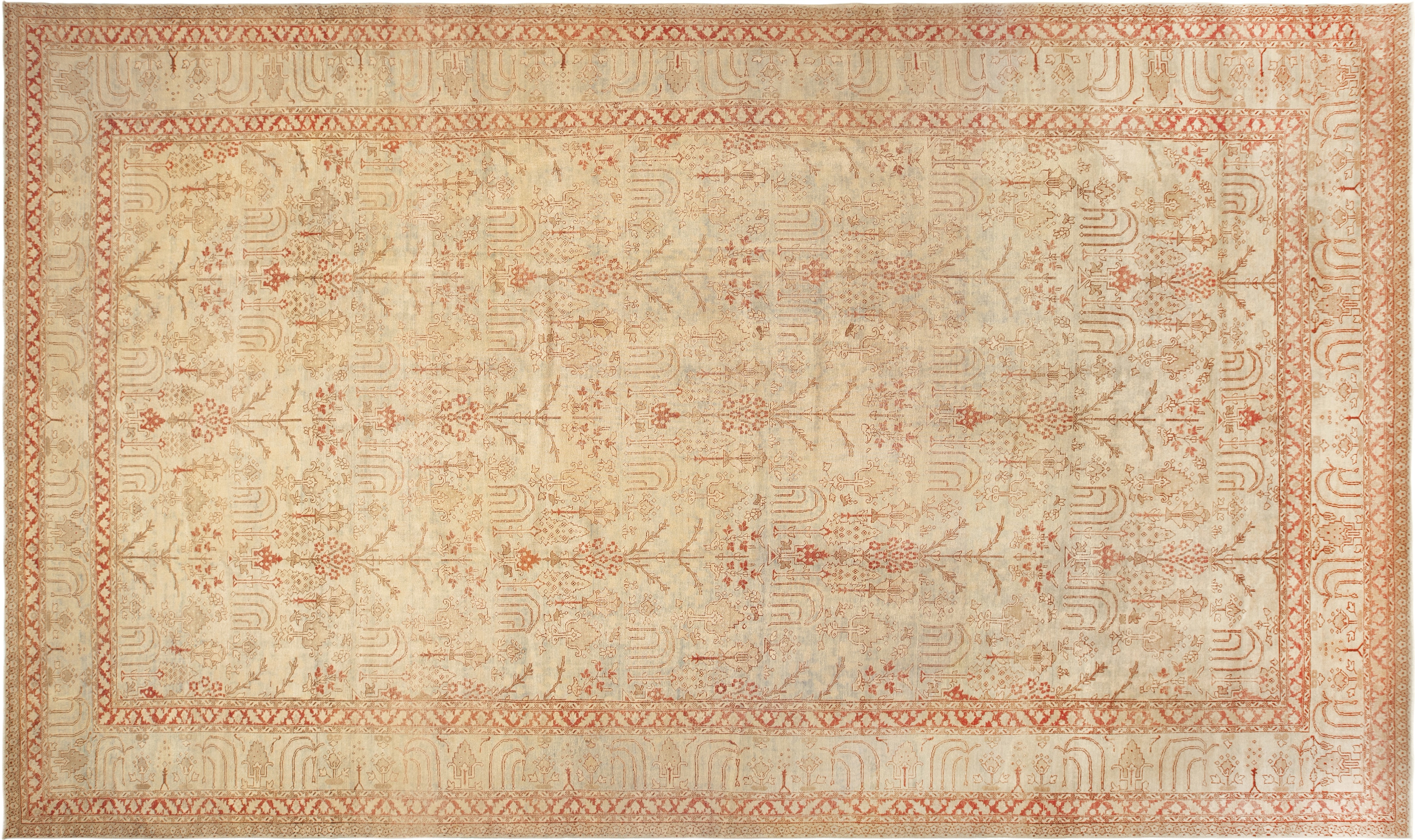 Oversized Antique Floral Persian Tabriz Rug 73245 by Nazmiyal Antique Rugs