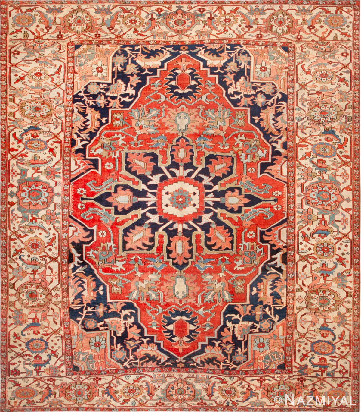 Antique Persian Serapi Heriz Rug 73281 by Nazmiyal Antique Rugs