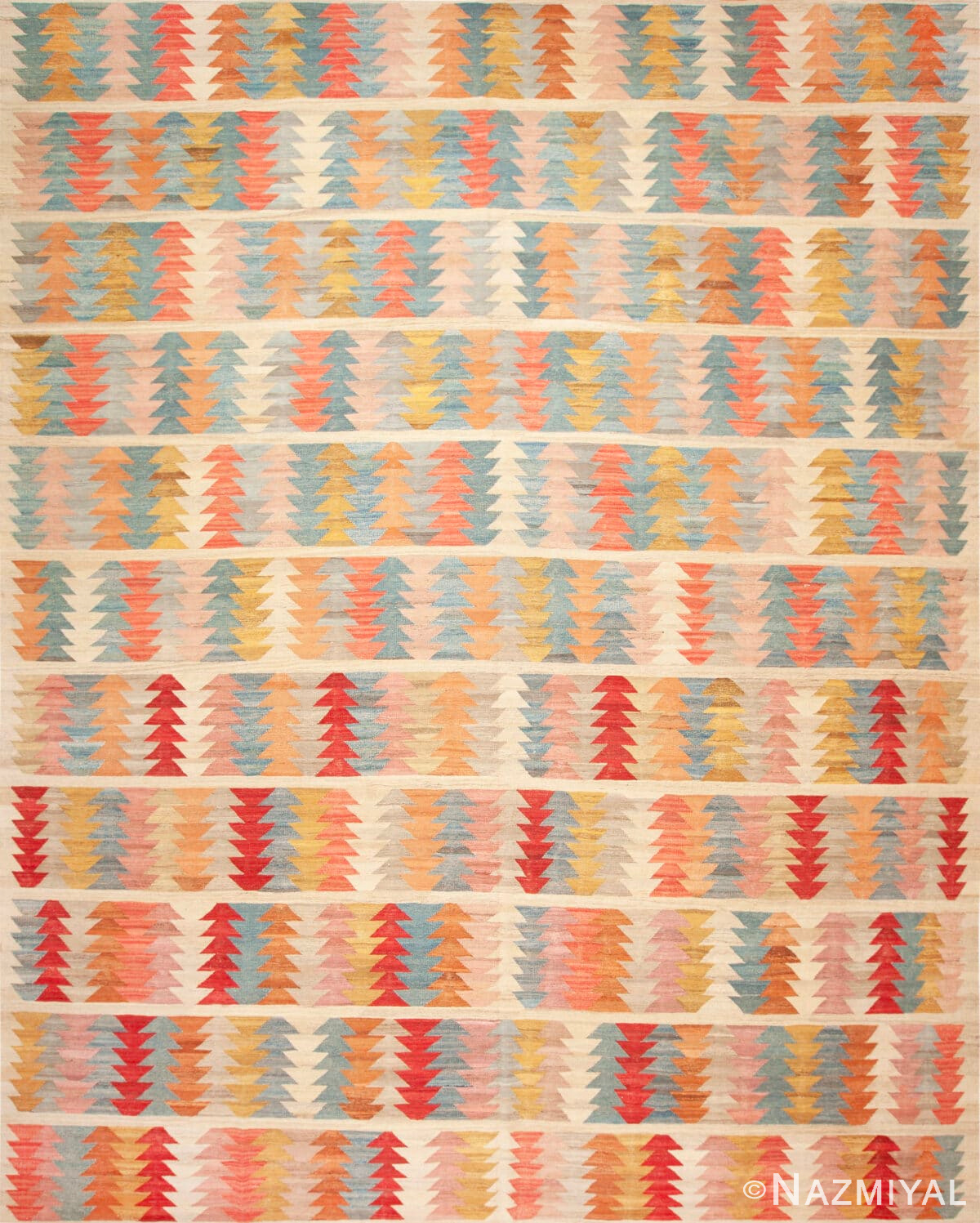 Large Flatweave Modern Kilim Rug 11914 by Nazmiyal Antique Rugs
