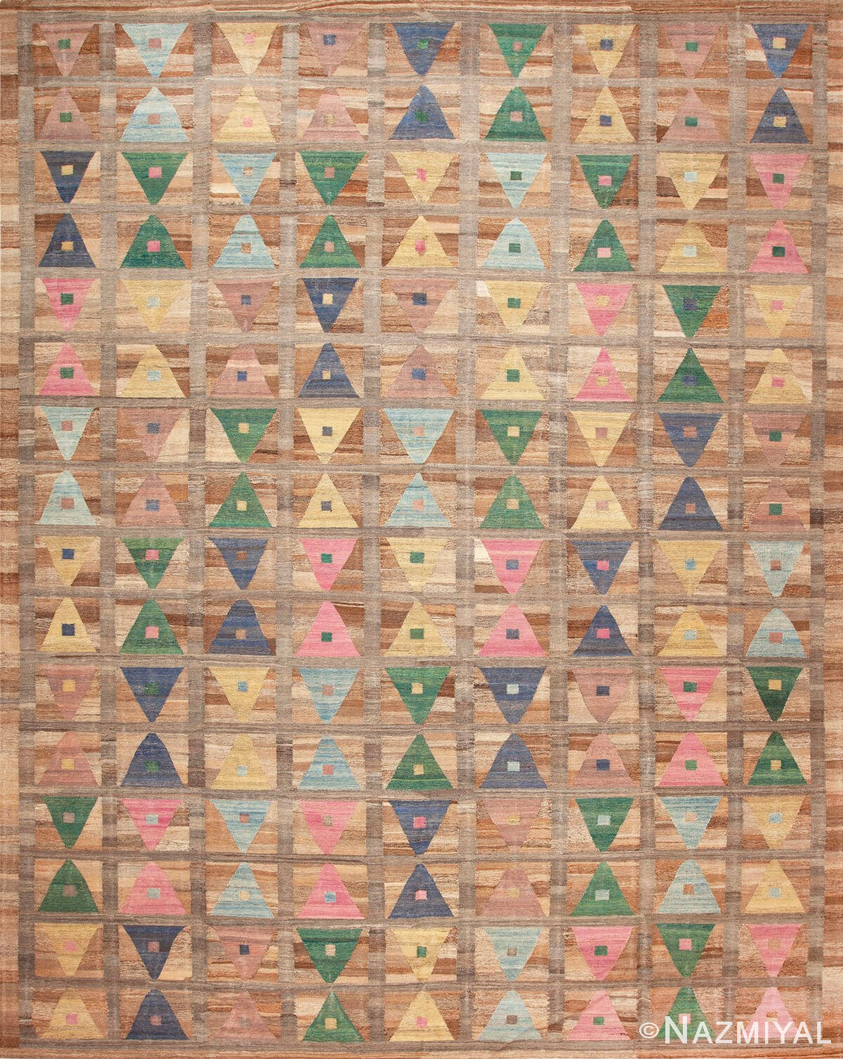Large Colorful Flatweave Modern Contemporary Geometric Kilim Rug 11926 by Nazmiyal Antique Rugs