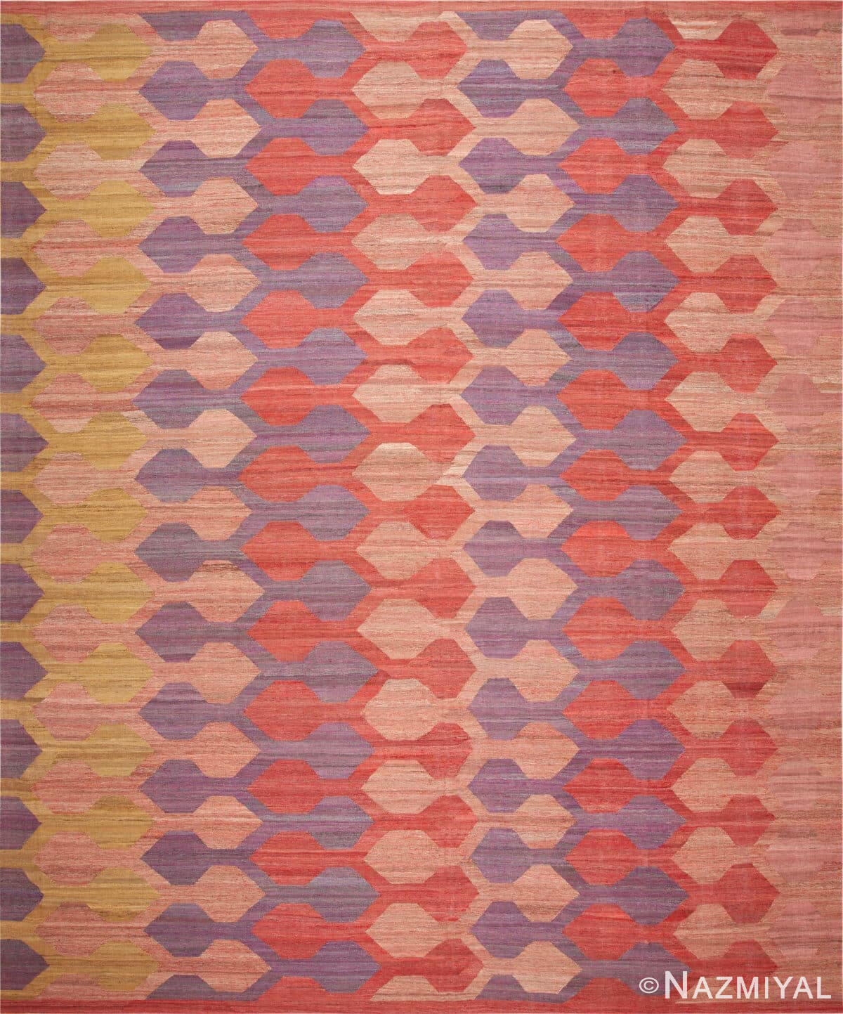 Large Colorful Pastel Tones Geometric Modern Contemporary Kilim Rug 11918 by Nazmiyal Antique Rugs