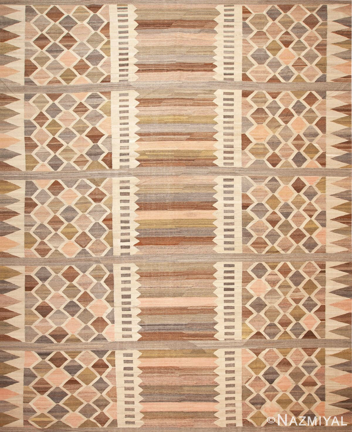Large Flatweave Modern Geometric Kilim Rug 11924 by Nazmiyal Antique Rugs