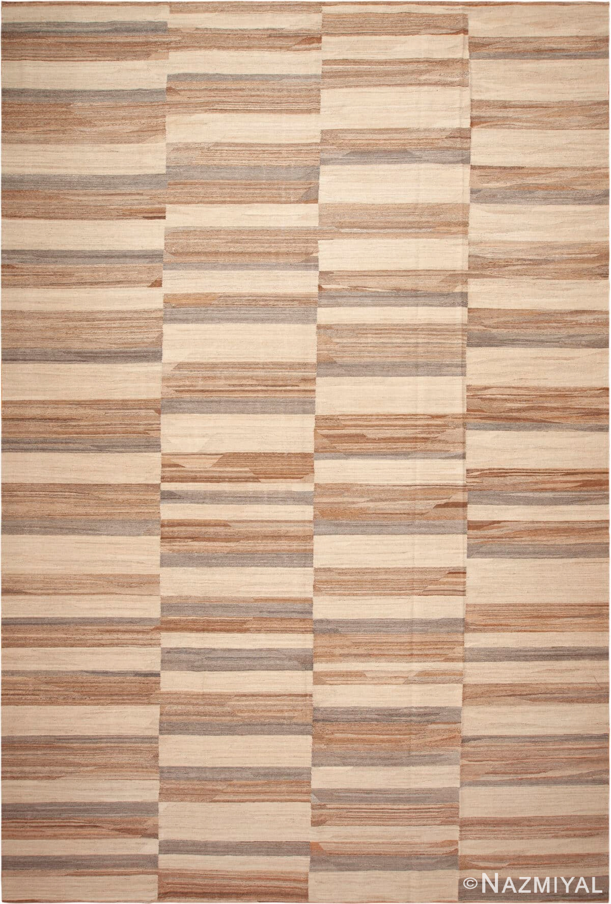 Neutral Tones Modern Contemporary Kilim Rug 11936 by Nazmiyal Antique Rugs