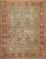 Antique Geometric Blue Hue Persian Sultanabad Rug 43213 by Nazmiyal Antique Rugs