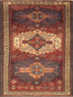 Antique Tribal Geometric 19th Century Caucasian Seychour Rug 43975 by Nazmiyal Antique Rugs