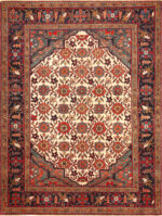 Antique Geometric Design Persian Bidjar Small Rug 73217 by Nazmiyal Antique Rugs