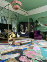 Bedroom Wendy Morrison Design Arc-en-Ciel Wool and Silk Hand Knotted Rug 12133 by Nazmiyal Antique Rugs