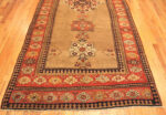 Camel Background Open Field Tribal Geometric Medallion Antique Persian Serab Carpet 43949 by Nazmiyal Antique Rugs