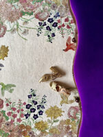 Circular One Hundred Flowers Hand-Tufted Rug 21289 by Nazmiyal Antique Rugs
