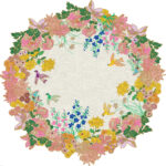 Circular One Hundred Flowers Hand-Tufted Rug 21289 by Nazmiyal Antique Rugs