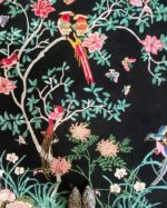 Close Up Of Wendy Morrison Design - Birdsong Black Hand Tufted Rug 12134 by Nazmiyal Antique Rugs