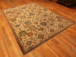 Large Scale Ivory Background Antique Persian Sultanabad Rug 43452 by Nazmiyal Antique Rugs