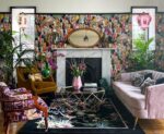 Living Room Wendy Morrison Design - Birdsong Black Hand Tufted Rug 12134 by Nazmiyal Antique Rugs