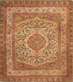 Refined Room Size Antique Floral Celtic Influence Irish Rug 43697 by Nazmiyal Antique Rugs