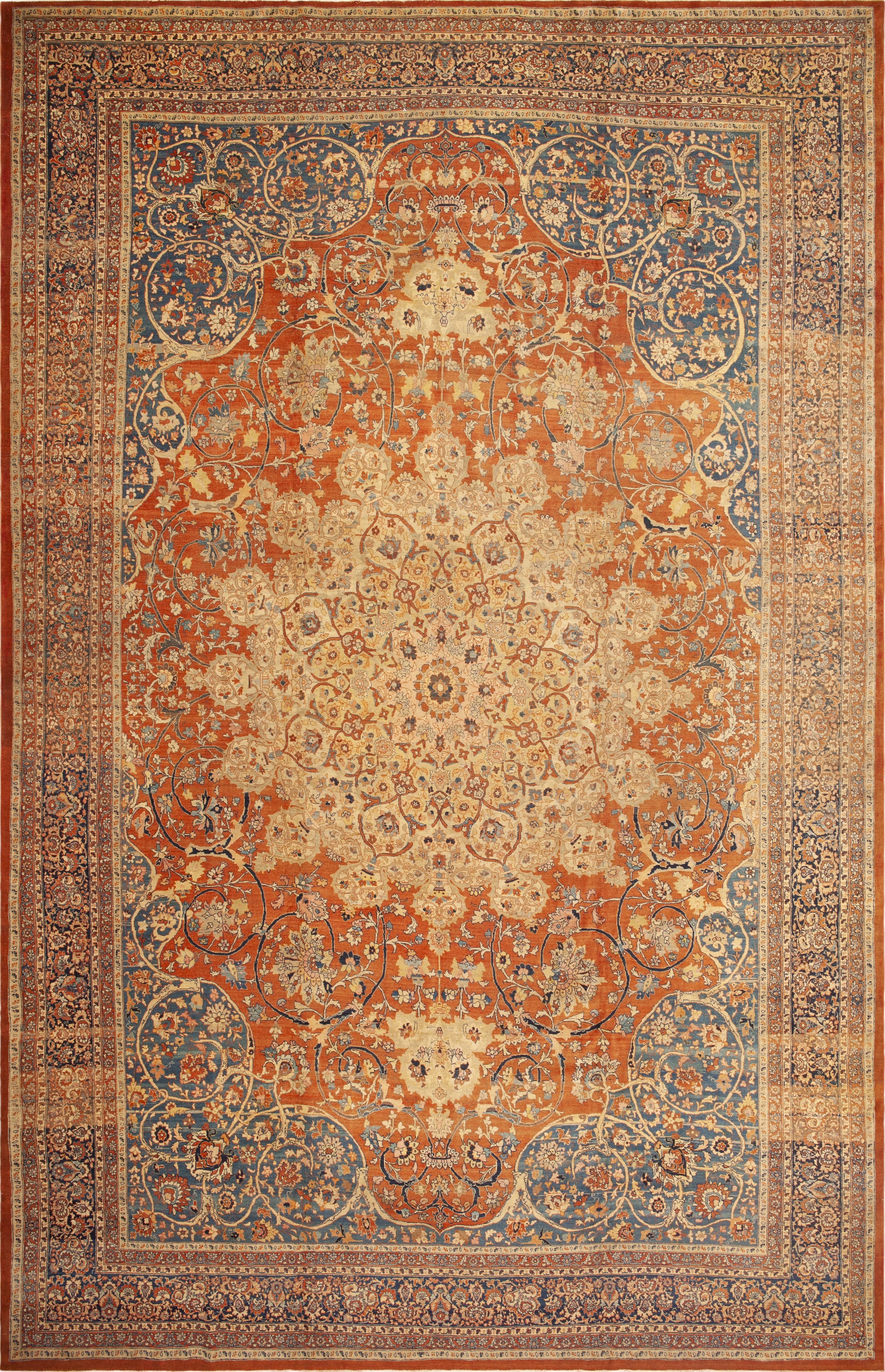 Antique Tabriz Carpet from Persia 43355 Nazmiyal Antique Rugs