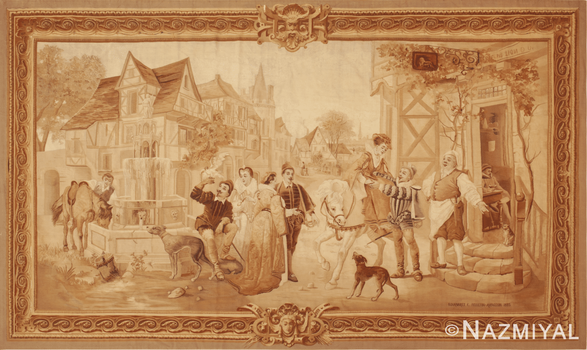 Antique French Tapestry Rug 43921 by Nazmiyal Antique Rugs