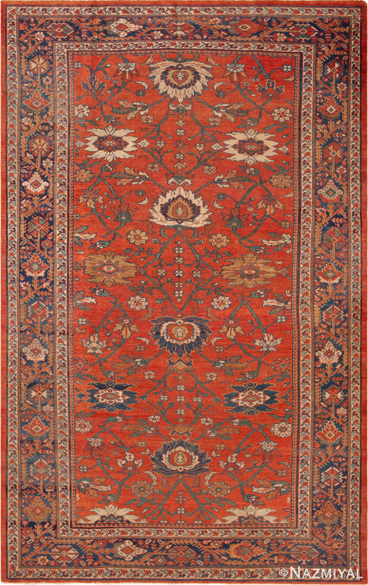 Classic Large Scale Allover Design Antique Persian Sultanabad Area Rug 44148 by Nazmiyal Antique Rugs