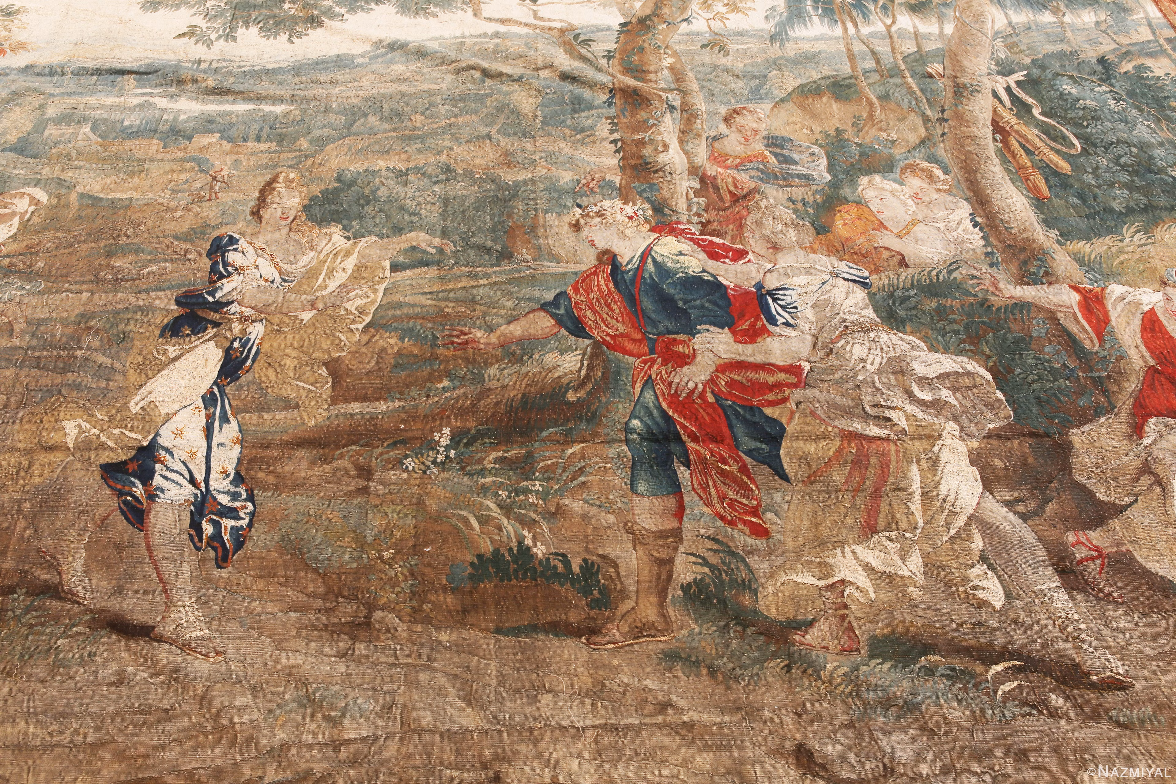 17th Century French Silk Renaissance Aristocrats at Leisure Tapestry