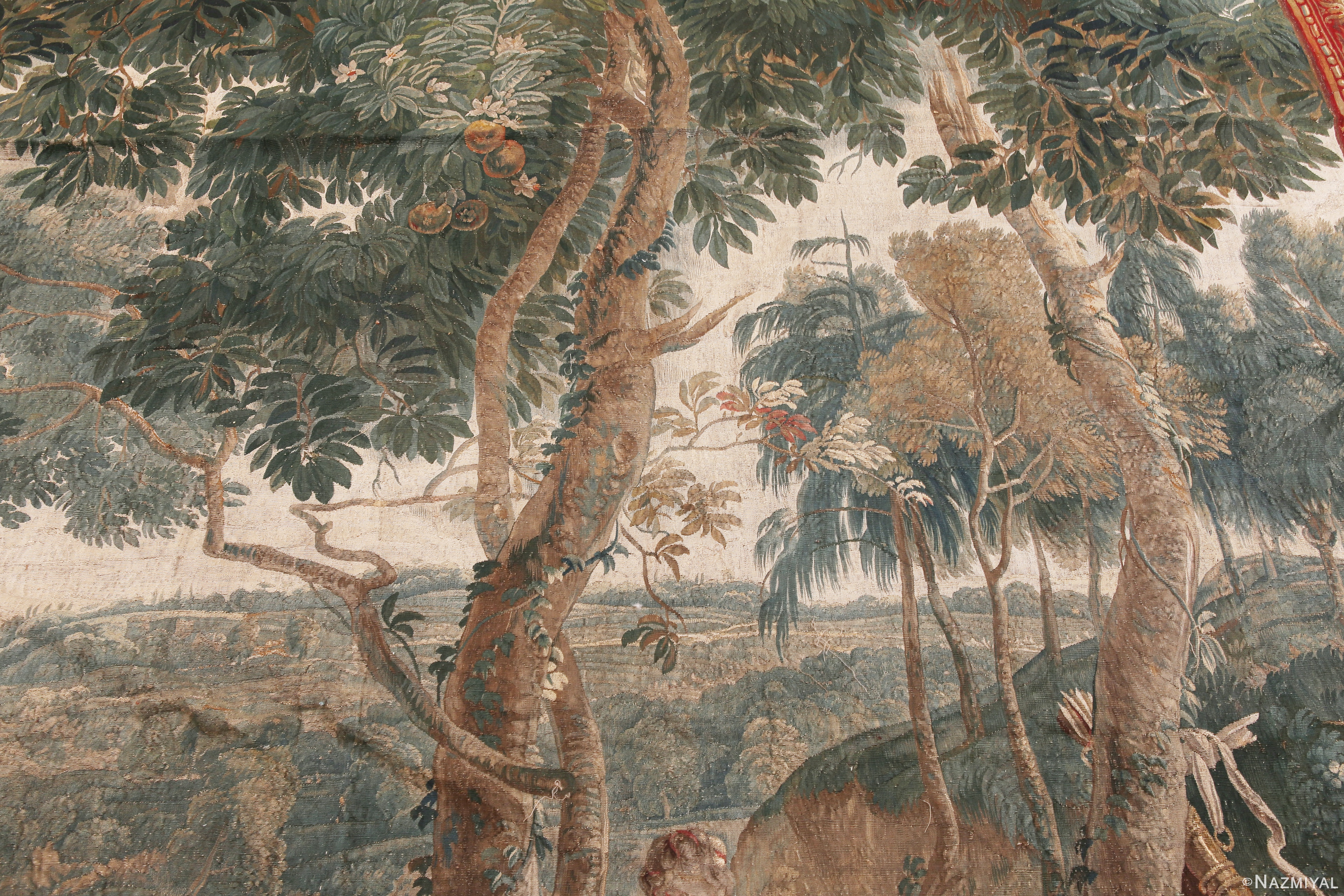 17th Century French Silk Renaissance Aristocrats at Leisure Tapestry