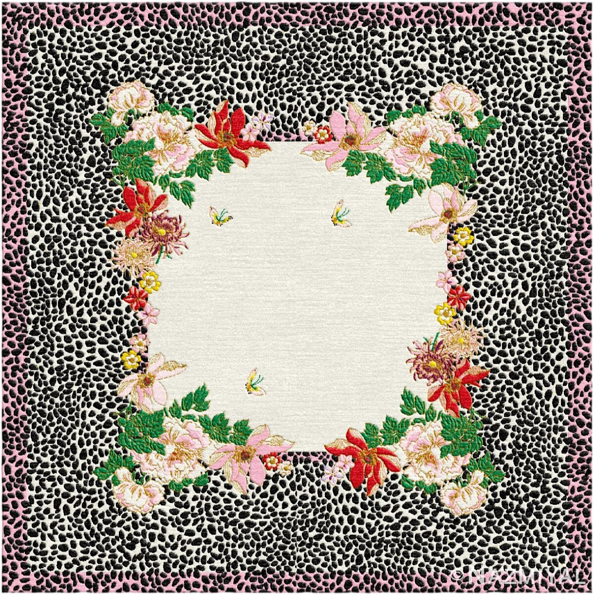 Wendy Morrison Design - Cheetah Florals Hand Tufted Rug 12139 by Nazmiyal Antique Rugs