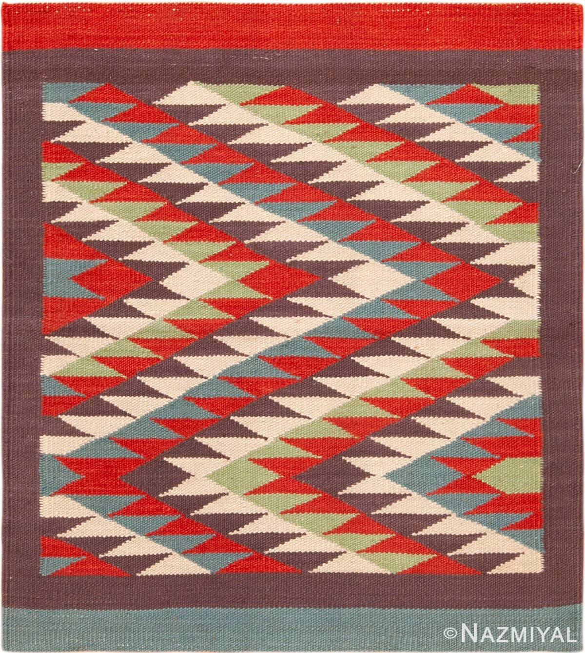 Modern Custom Swedish Kilim Rug Sample 60842 by Nazmiyal Antique Rugs