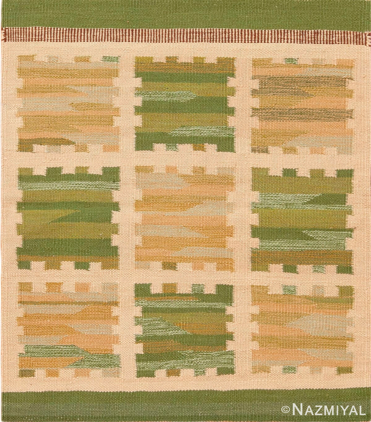 Modern Custom Swedish Kilim Rug Sample 60849 by Nazmiyal Antique Rugs