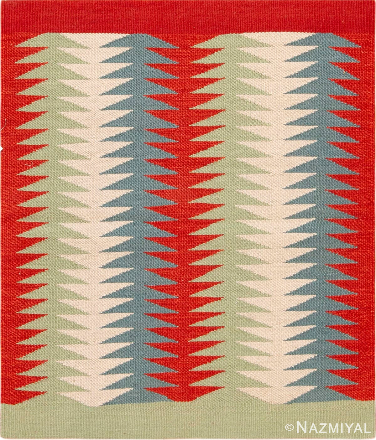 Modern Custom Swedish Kilim Rug Sample 60853 by Nazmiyal Antique Rugs