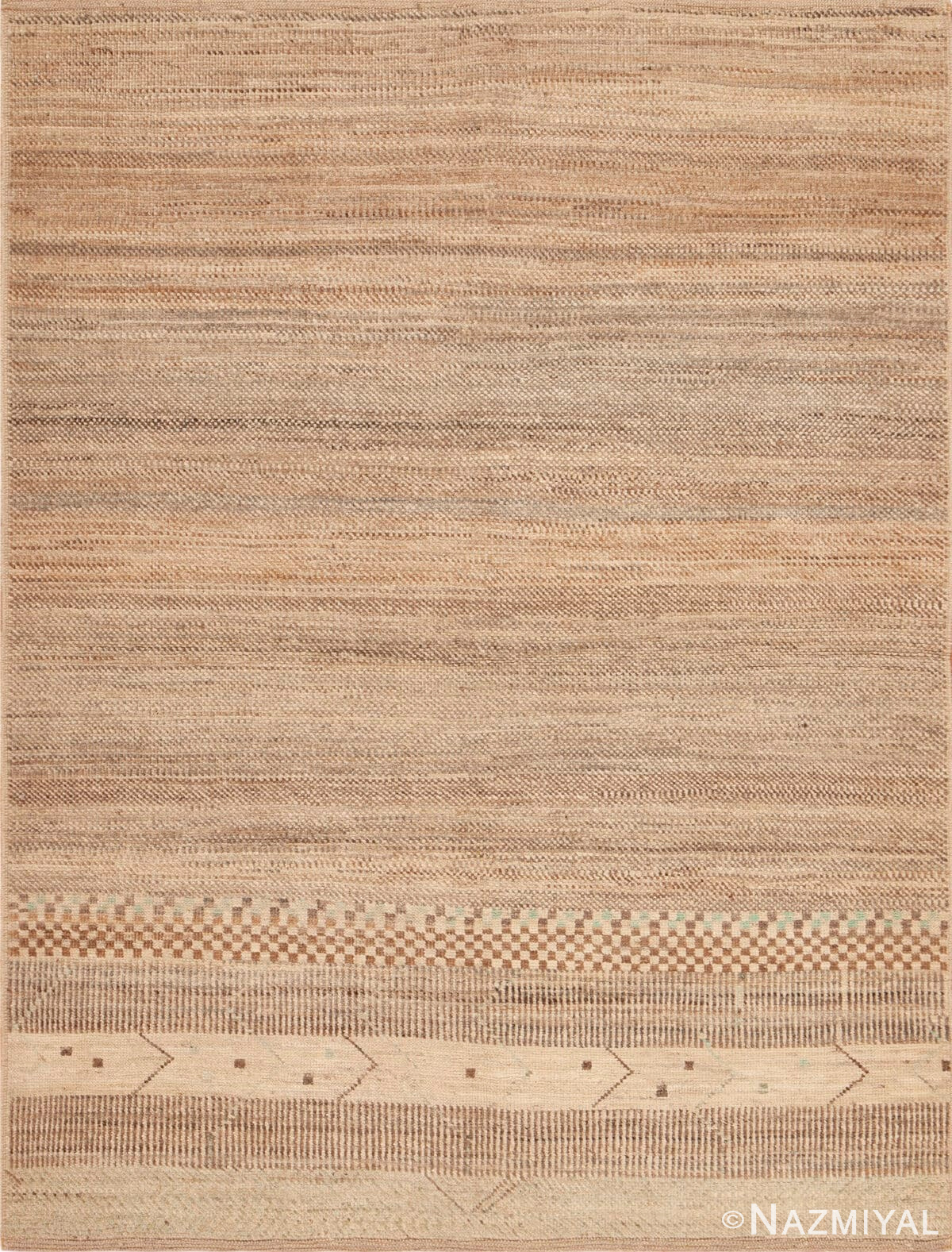 Modern Contemporary Beige Geometric Rug 12106 by Nazmiyal Antique Rugs Collection