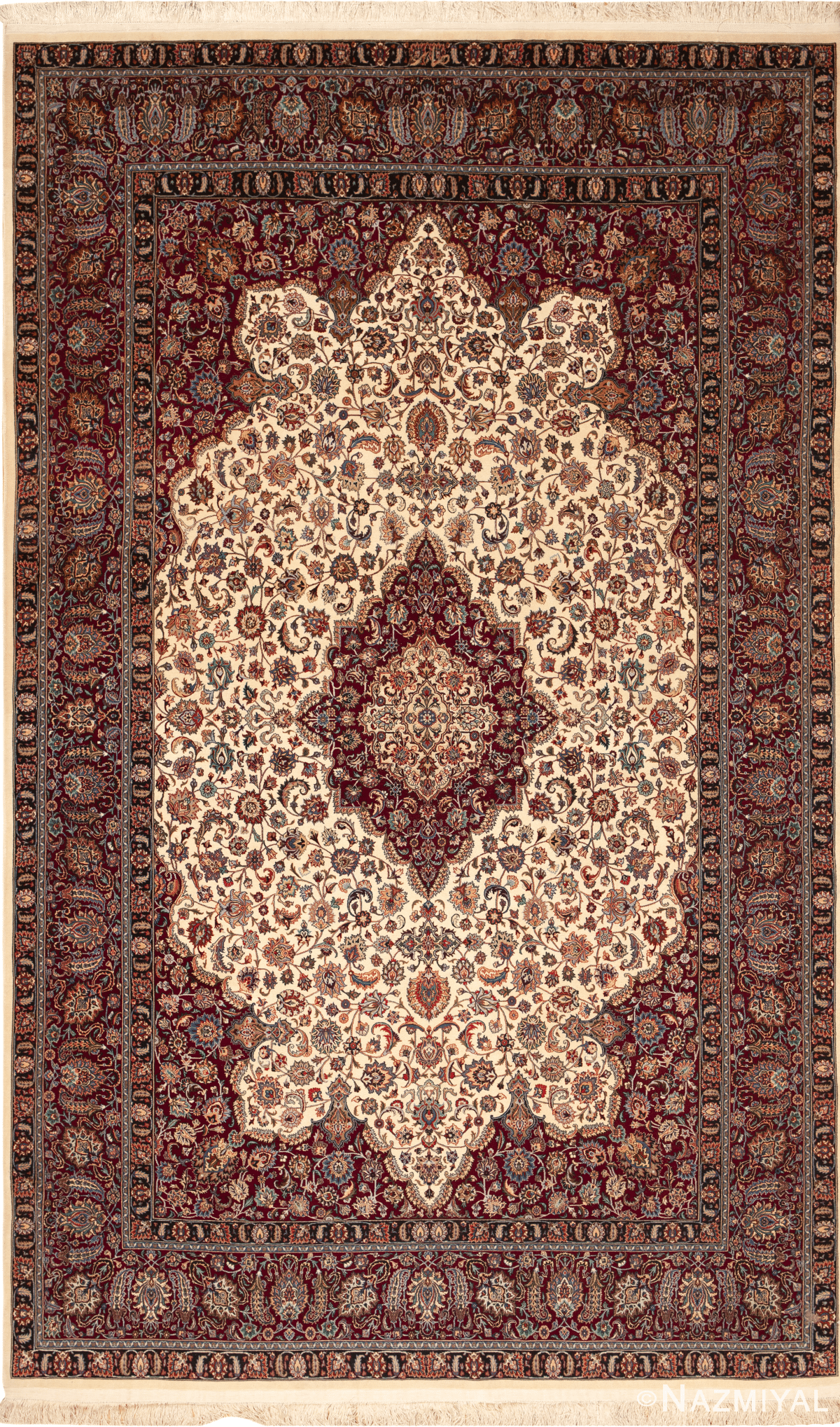 Vintage Persian Floral Medallion Khorassan Rug 73043 by Nazmiyal Antique Rugs Collection