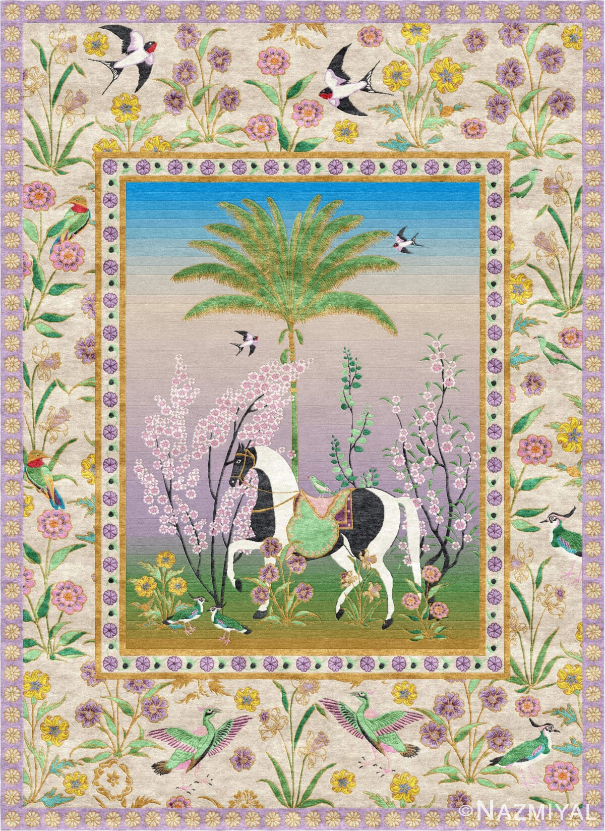 Wendy Morrison Design A Mughal Painting Hand Knotted Rug 12130 by Nazmiyal Antique Rugs