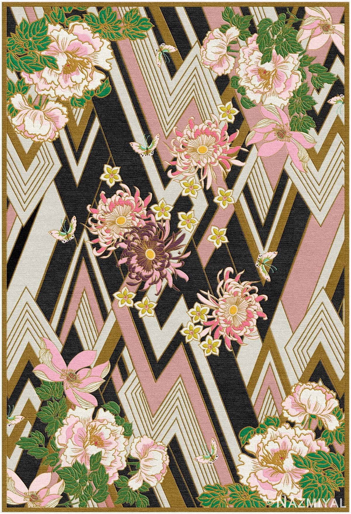 Wendy Morrison Design - Herringbone Florals Hand-Tufted Rug 21259 by Nazmiyal Antique Rugs
