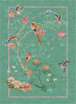 Wendy Morrison Design - Birdsong Jade Color Rug 12135 by Nazmiyal Antique Rugs